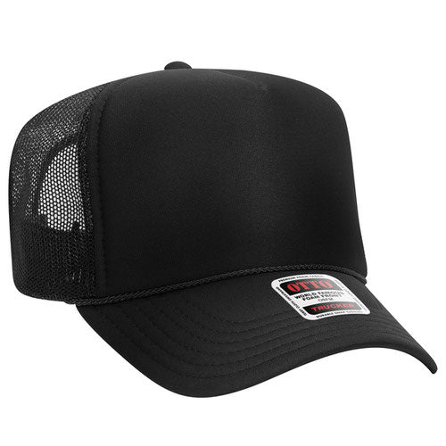 Custom 5 Panel High Crown Mesh Back Trucker Hat