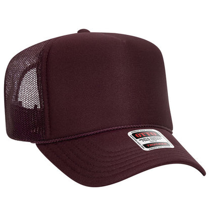 Custom 5 Panel High Crown Mesh Back Trucker Hat